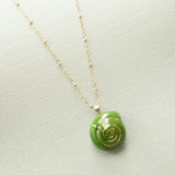 Green Snail Long Necklace