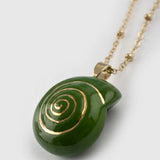 Green Snail Long Necklace