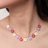 Anemone flower necklace