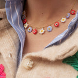 Anemone flower necklace