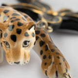 Leopard, flower and pearl necklace