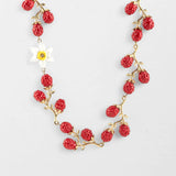 Red berry branch necklace