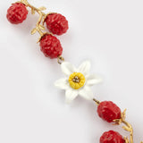 Red berry branch necklace