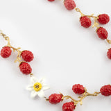 Red berry branch necklace