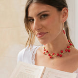 Red berry branch necklace