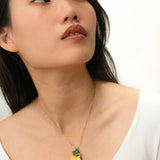 Mini pineapple and diamond bird necklace by Gould