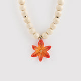 Collier perles fleur de Lys Tigrée