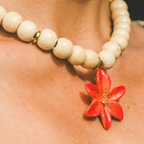 Collier perles fleur de Lys Tigrée