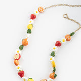 Fruit and flower beaded necklace