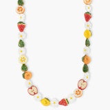 Fruit and flower beaded necklace