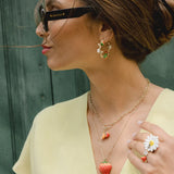 Collier sautoir fraise
