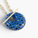 Collier cosmic léopard bleu