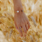Bague abeille en porcelaine et laiton doré