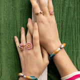 Bague chardon rose