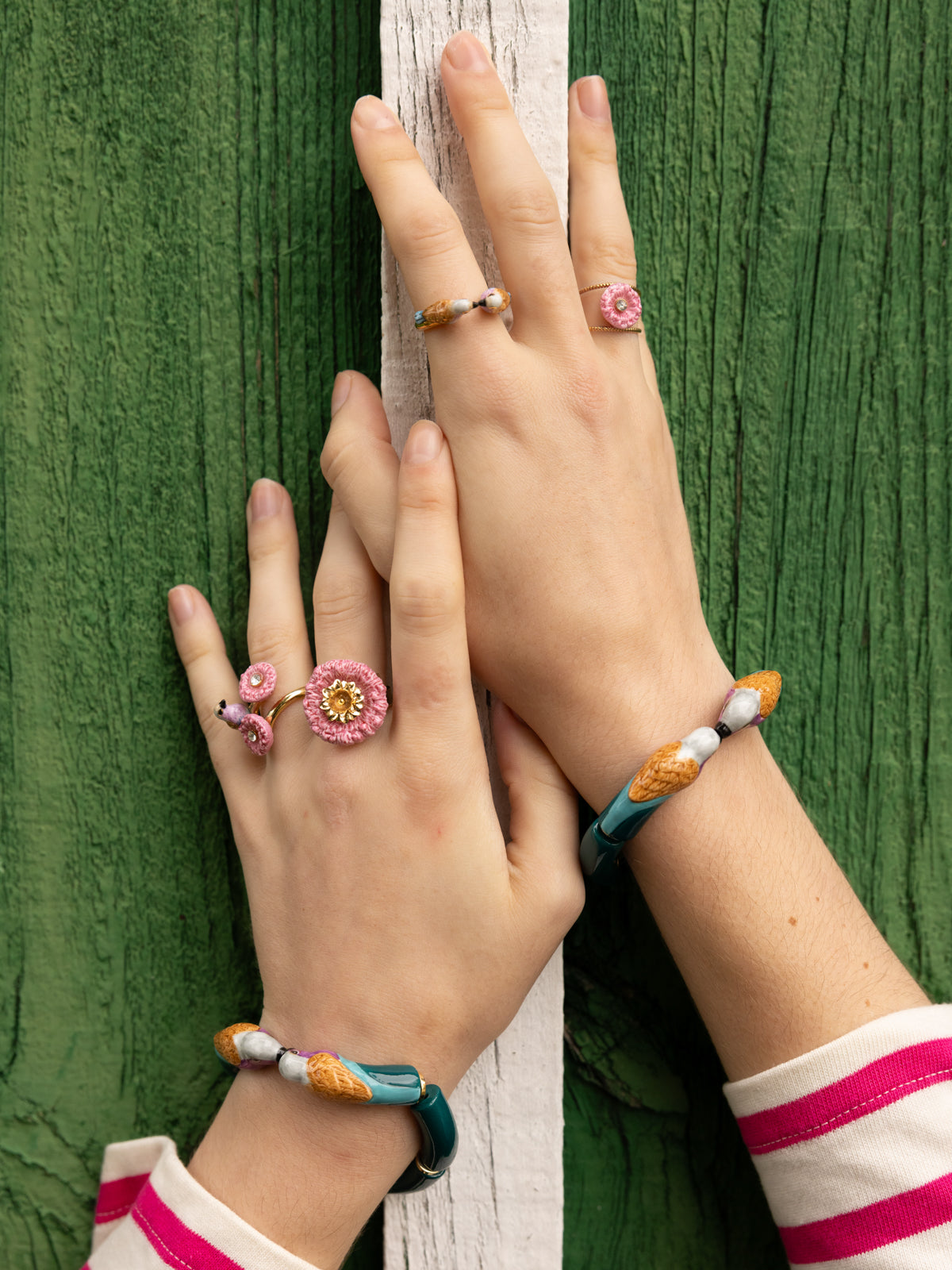 Bague chardon rose