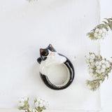 Black &amp; White Persian Cat Ring