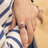 Bague chouette et chardons