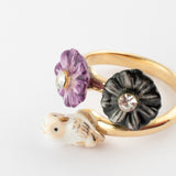 Bague chouette et chardons