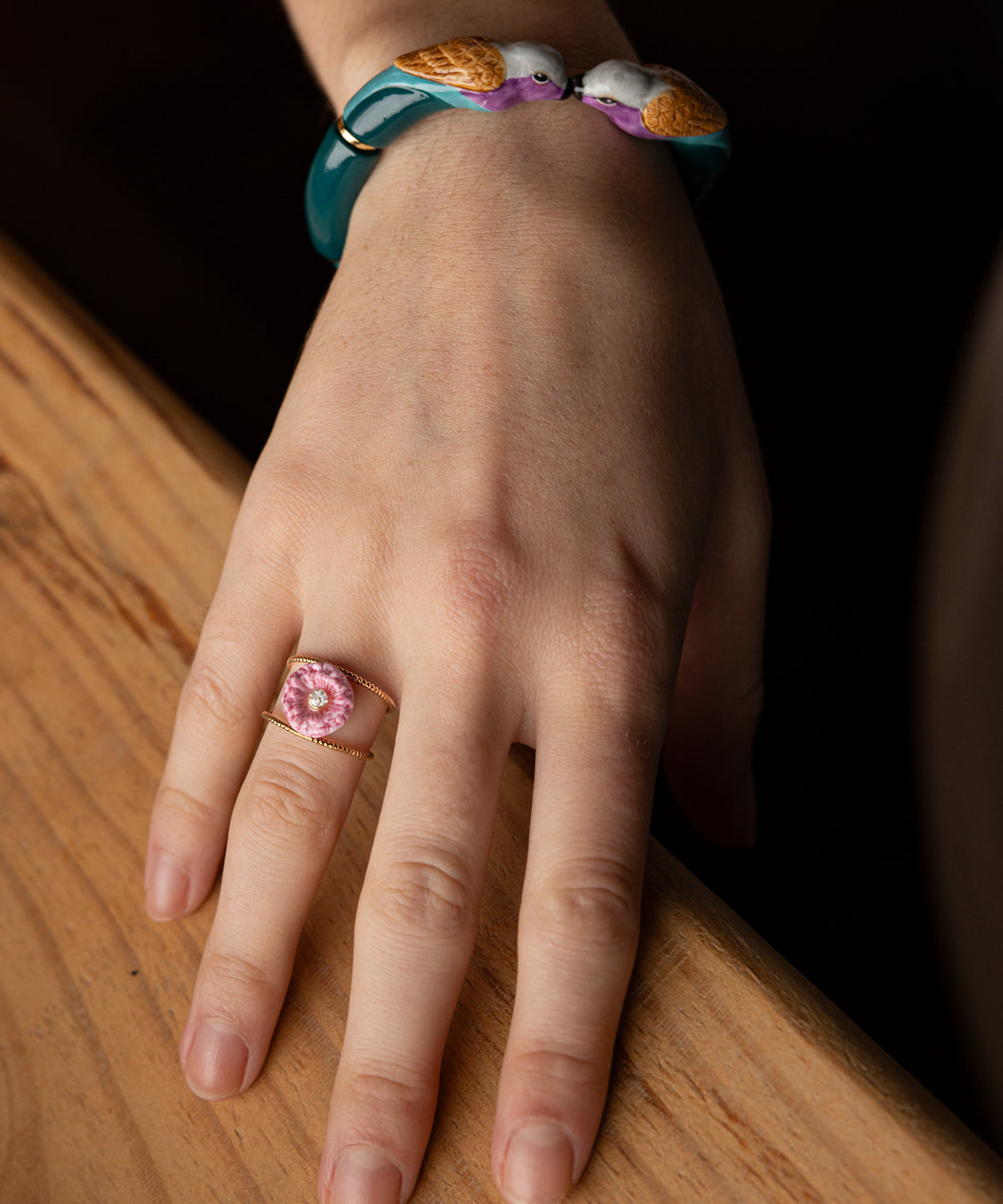 Bague double anneau chardon