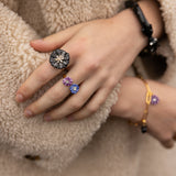 Bague FaceToFace chardons bleu & violet