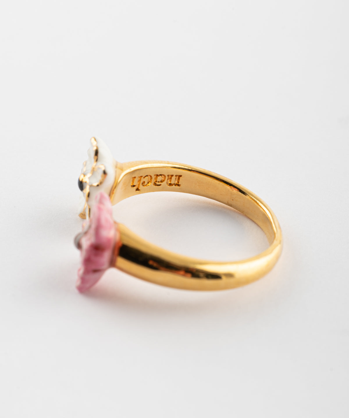 Bague FaceToFace orchidées rose & blanche