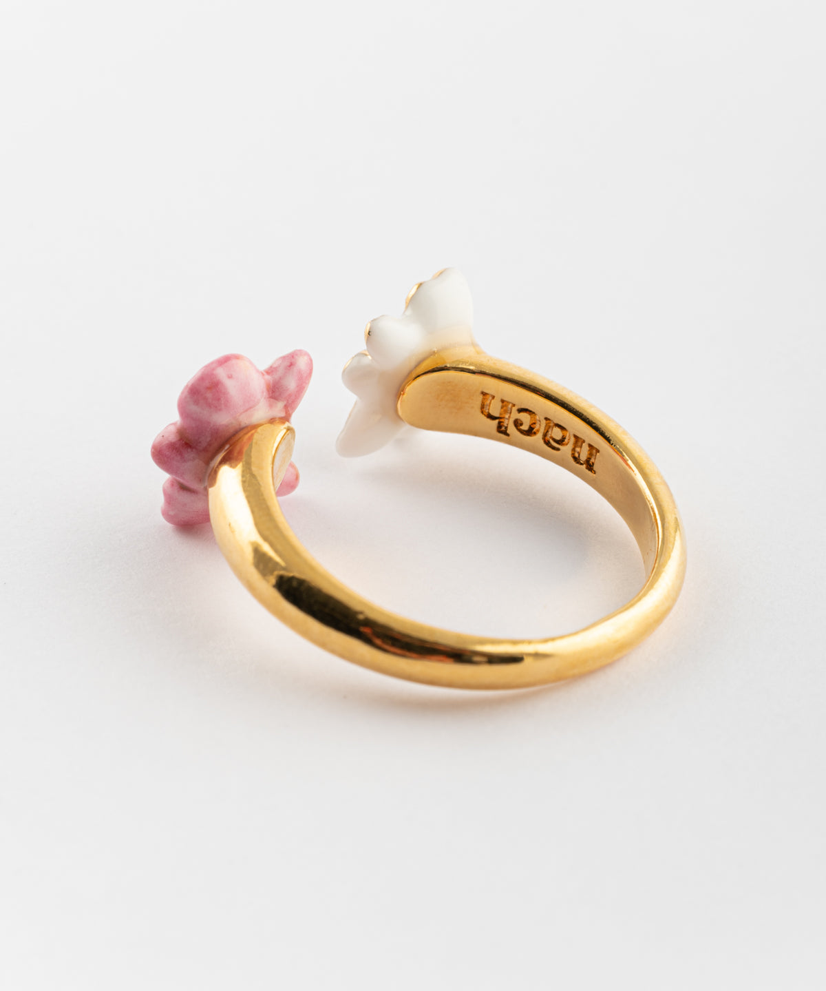 Bague FaceToFace orchidées rose & blanche