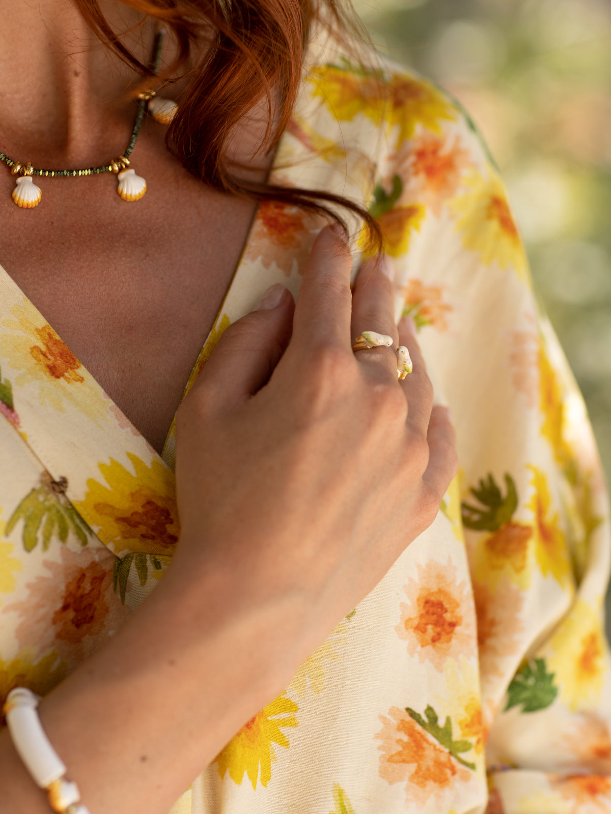 Bague FaceToFace perruche blanche