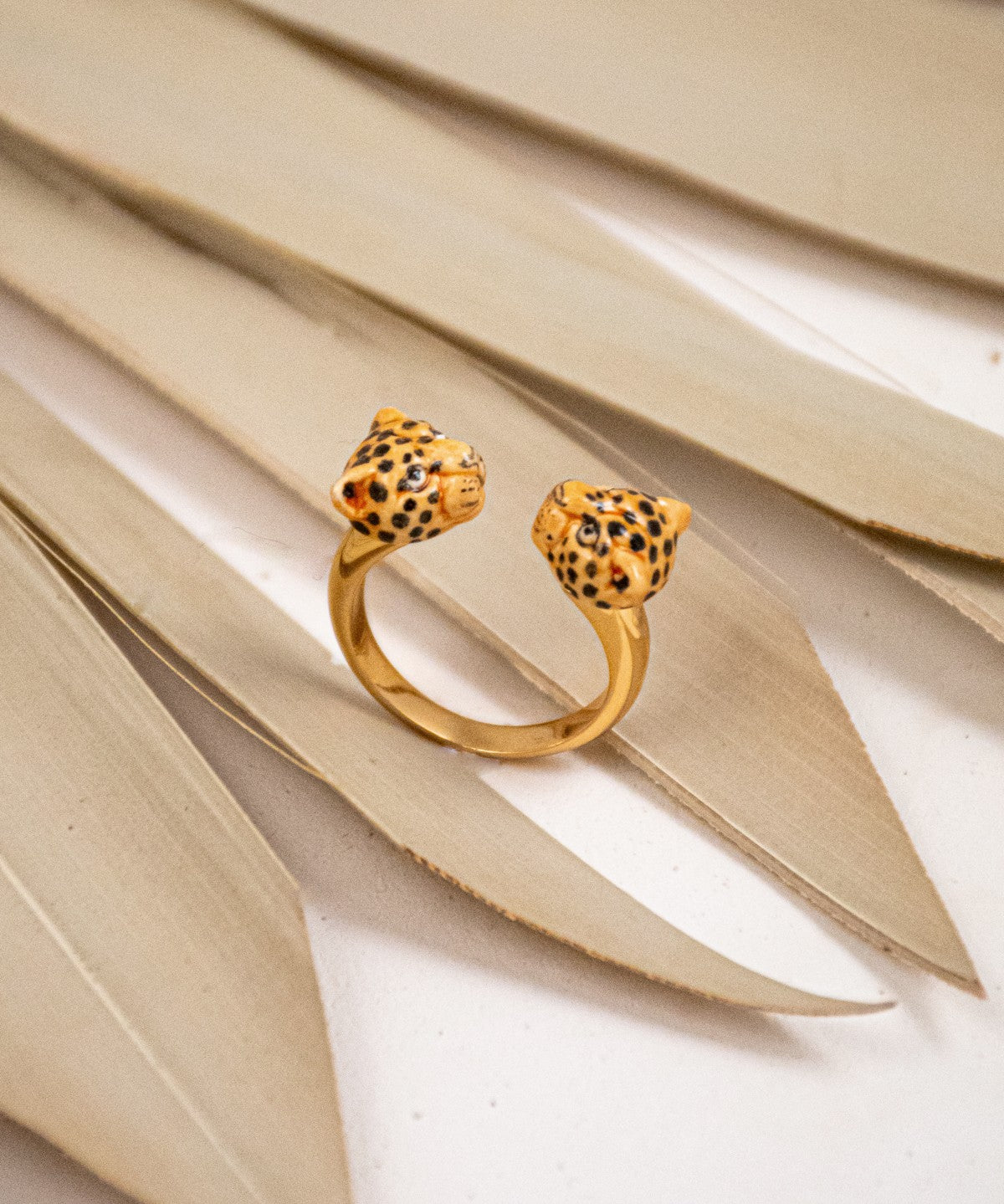 bague ajustable léopard