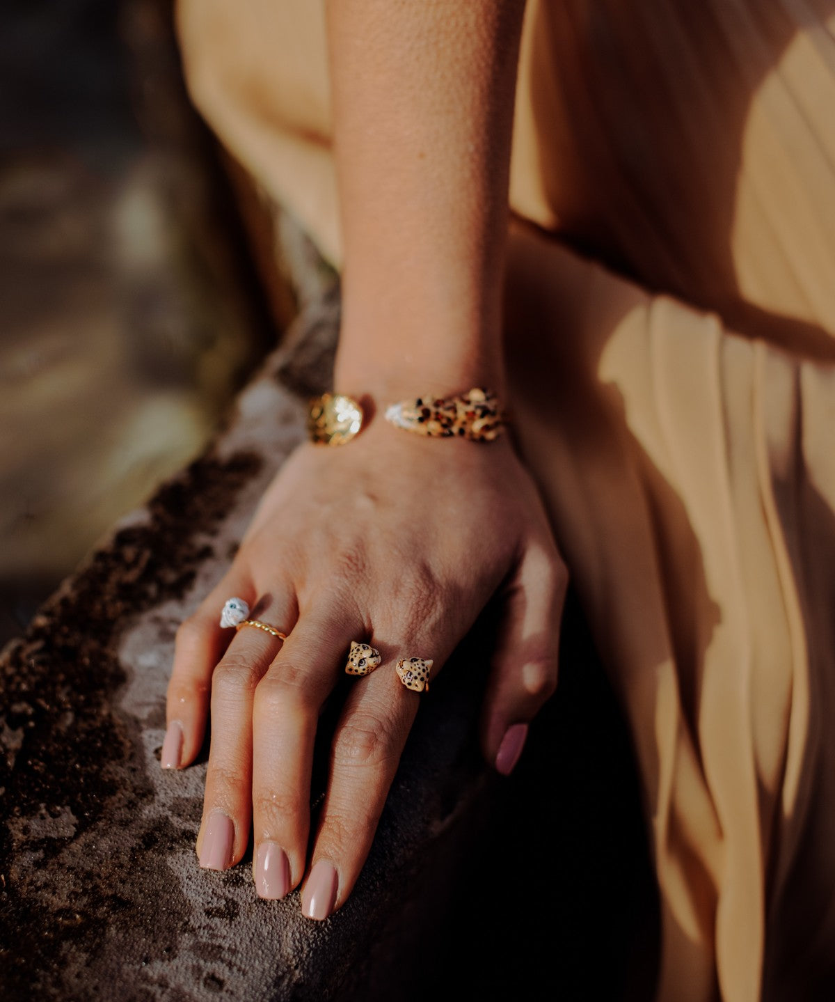 bague ajustable léopard