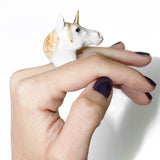bague en porcelaine peinte à la main  animal licorne