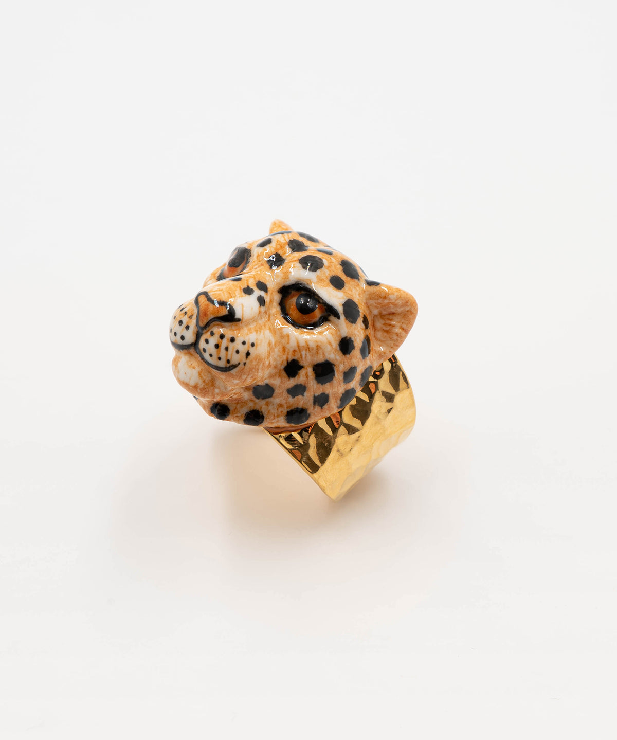 Bague martelée léopard