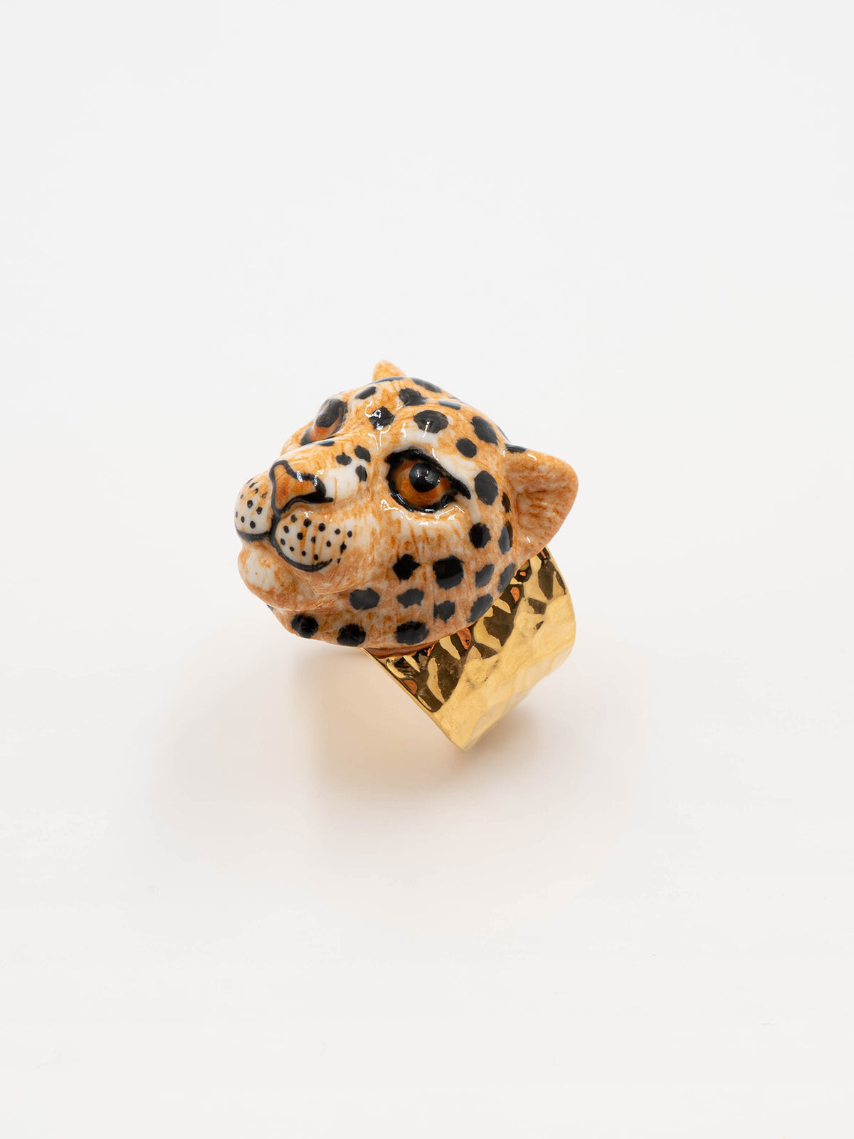 Bague martelée léopard