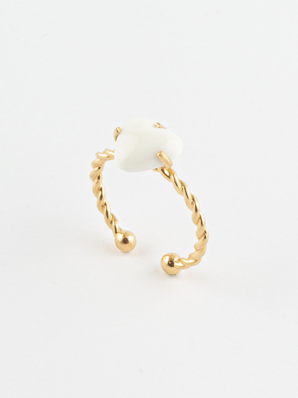 Bague torsadée ajustable coeur - Des mots d'amour