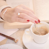 bijou bague torsadée coeur porcelaine peinte à la main