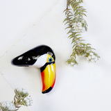 bague en porcelaine peinte à la main animal toucan
