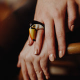 bague en porcelaine peinte à la main animal toucan