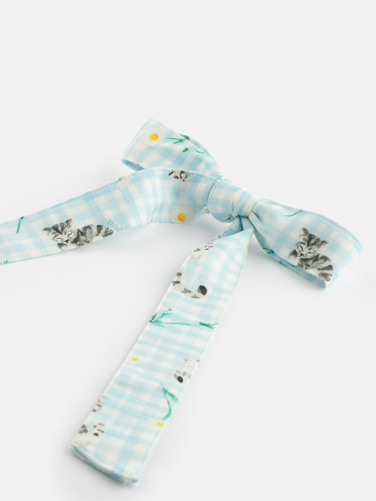 Barrette noeud upcyclée vichy - Nach x Argile Studio 
