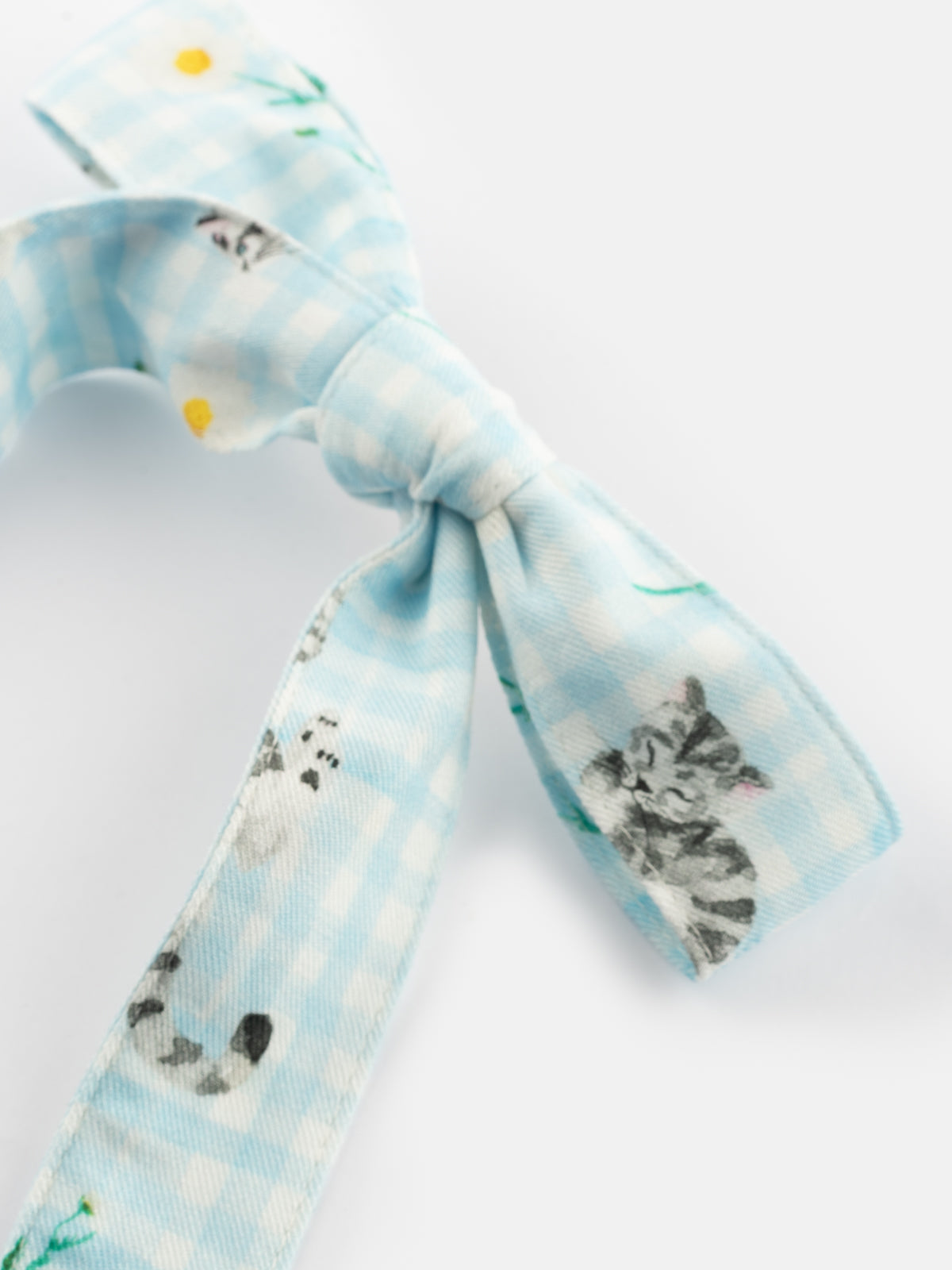 Barrette noeud upcyclée vichy - Nach x Argile Studio 