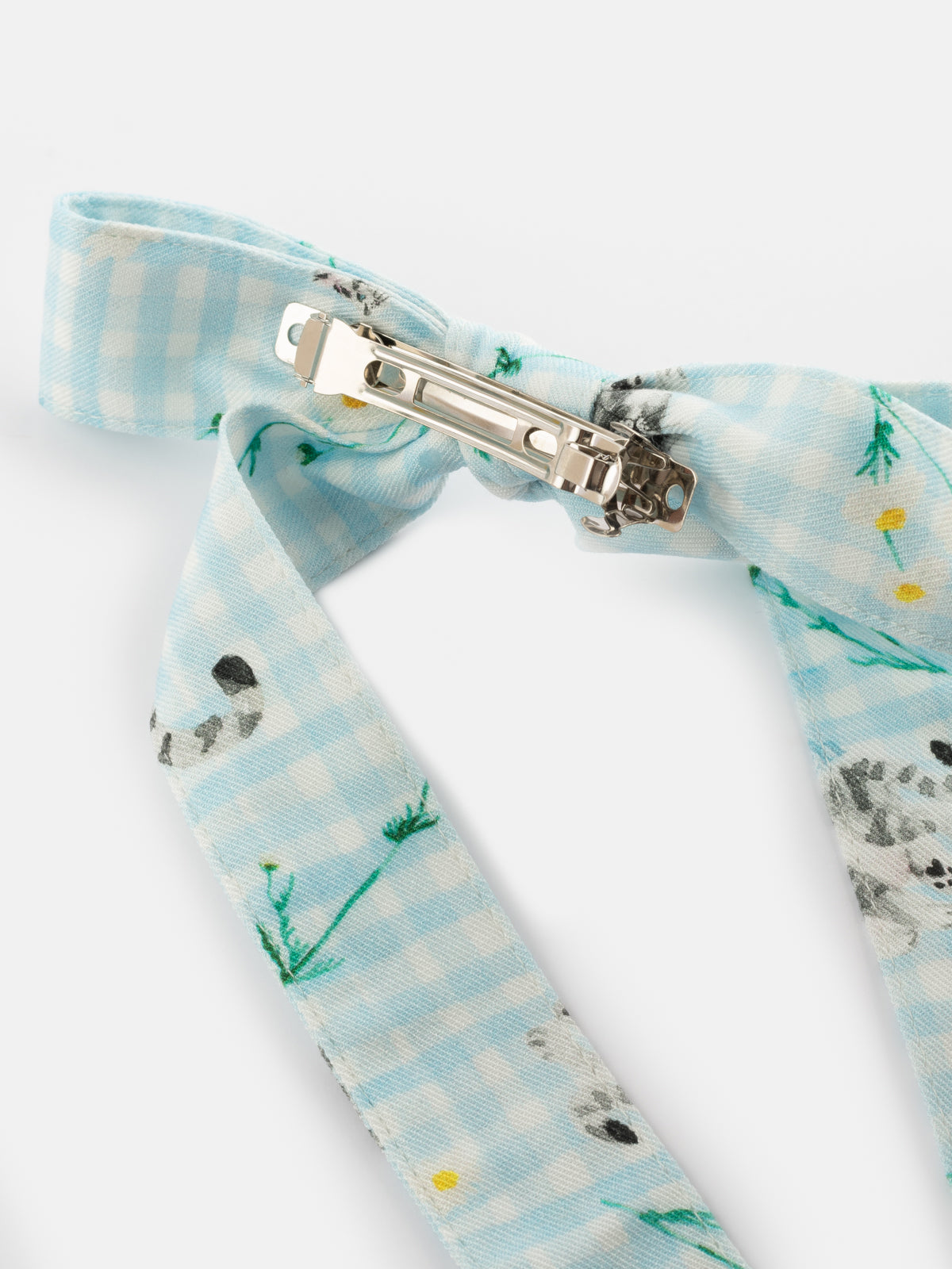 Barrette noeud upcyclée vichy - Nach x Argile Studio 