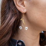 Boucles d'oreilles branche orchidée