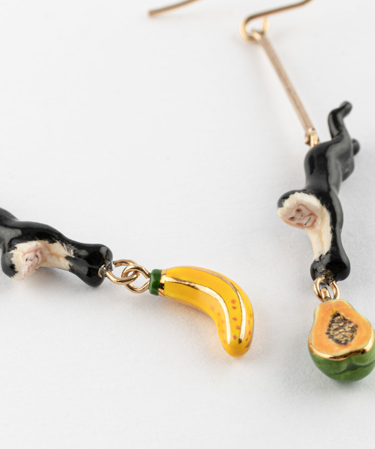 Boucles d'oreilles capucin noir & fruits