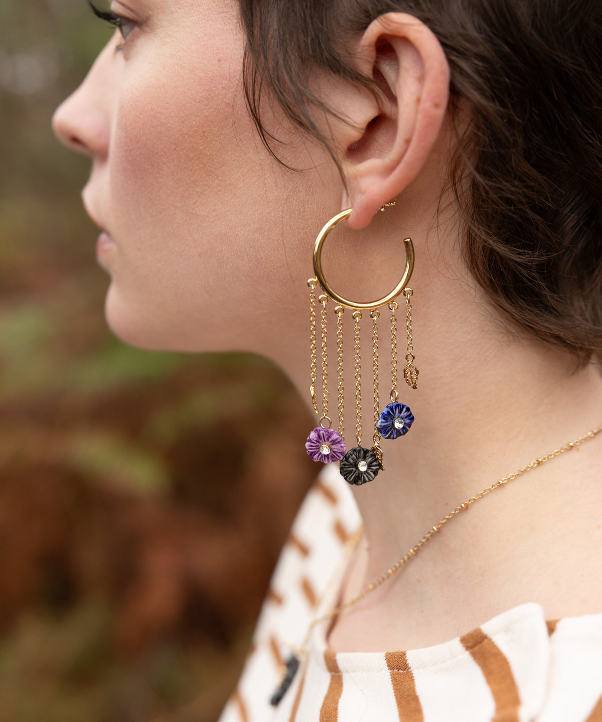 Boucles d'oreilles chaînes chardons