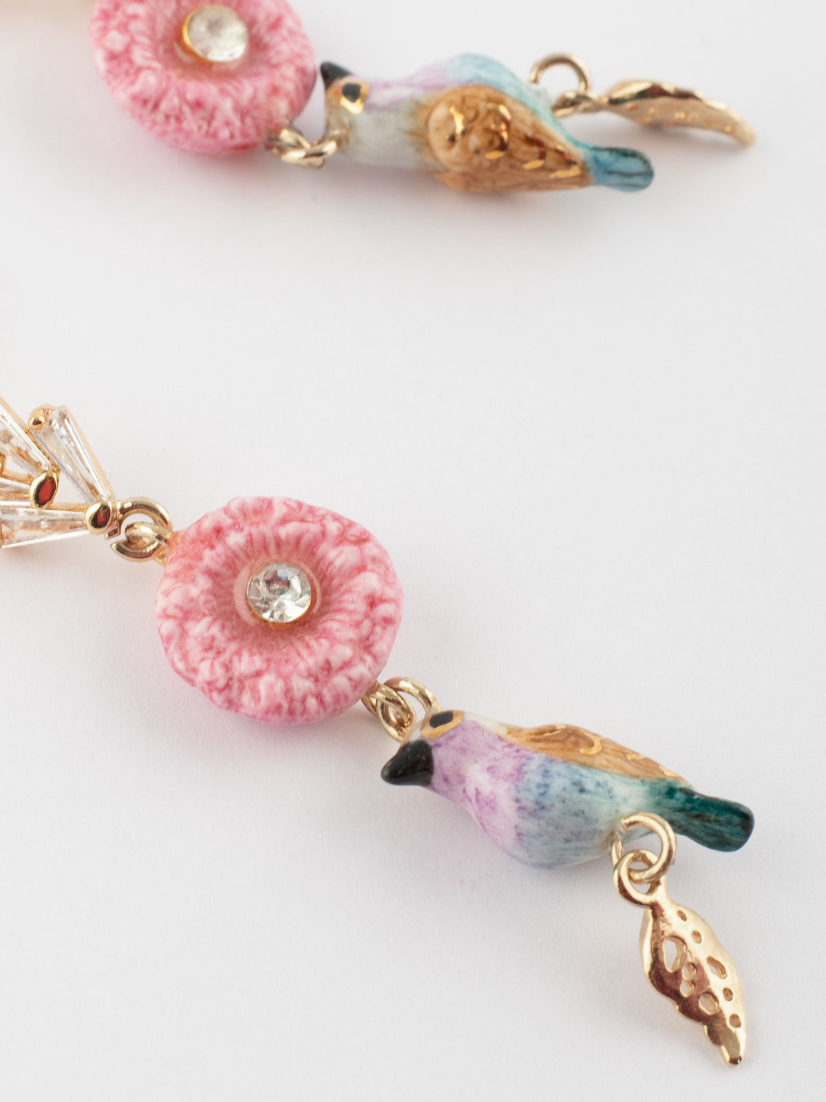 Boucles d'oreilles chardon, oiseau & feuille