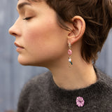Boucles d'oreilles chardon, oiseau & feuille