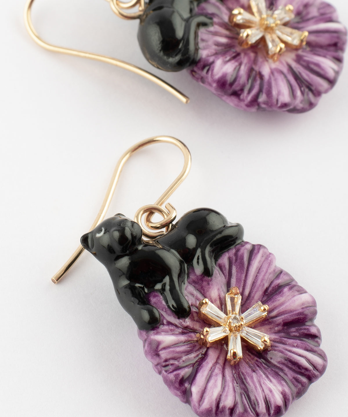 Boucles d'oreilles chardon & panthère noire