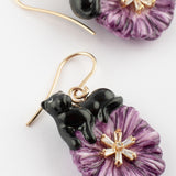 Boucles d'oreilles chardon & panthère noire