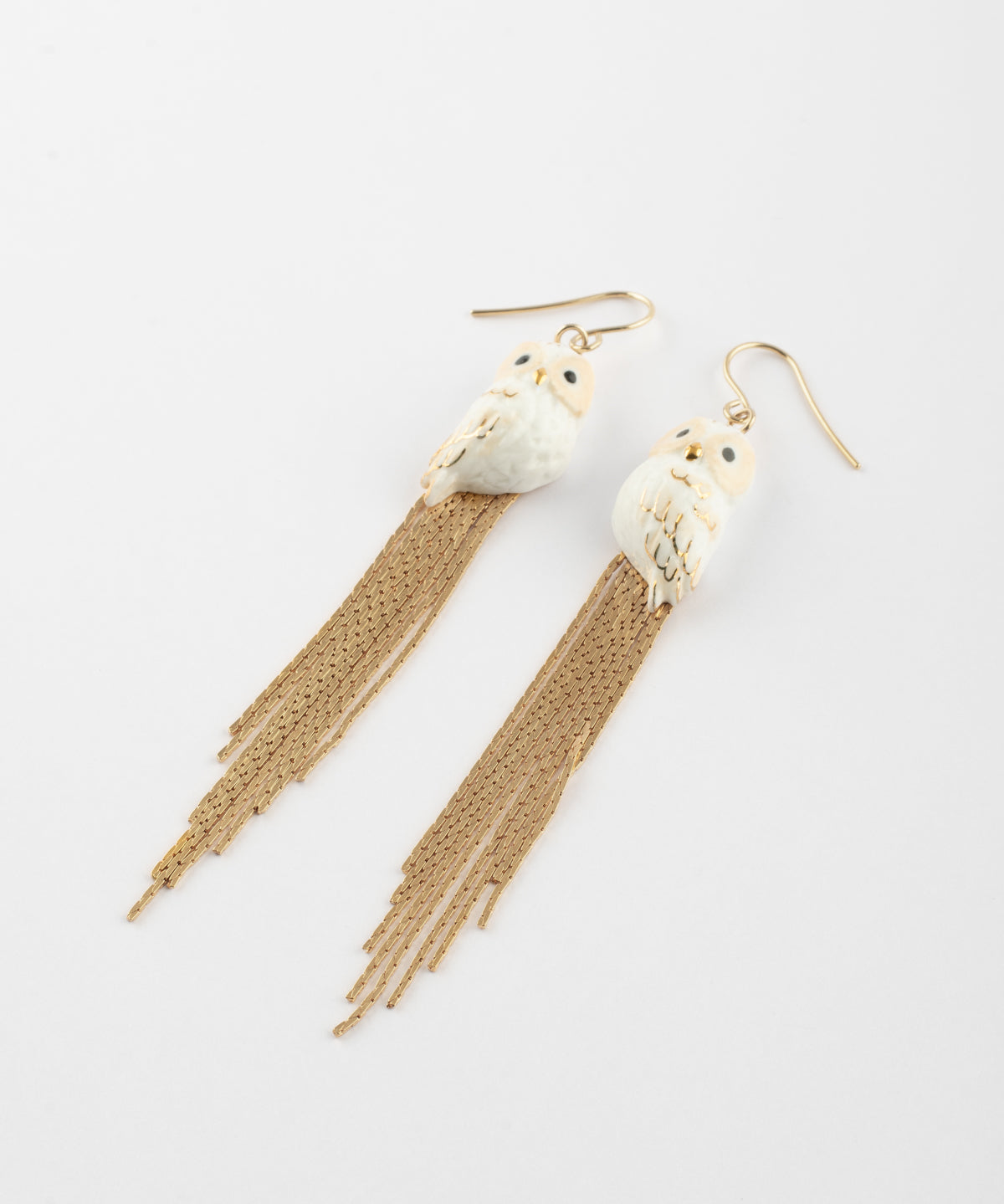 Boucles d'oreilles chouette à franges