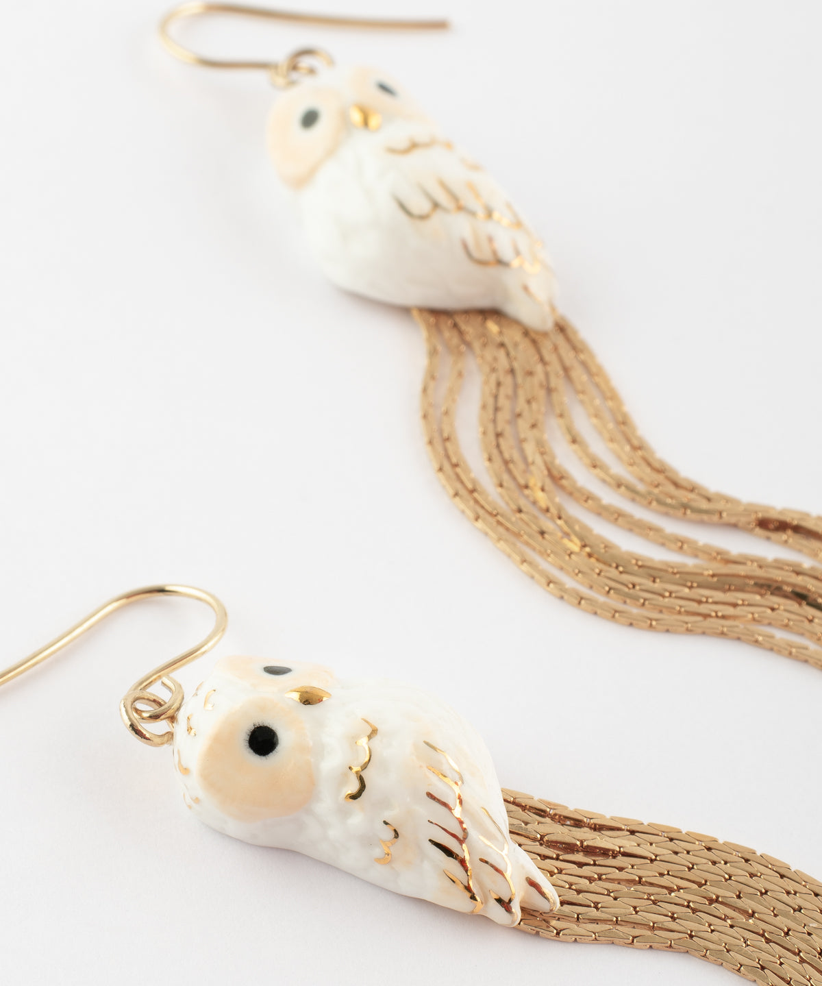 Boucles d'oreilles chouette à franges