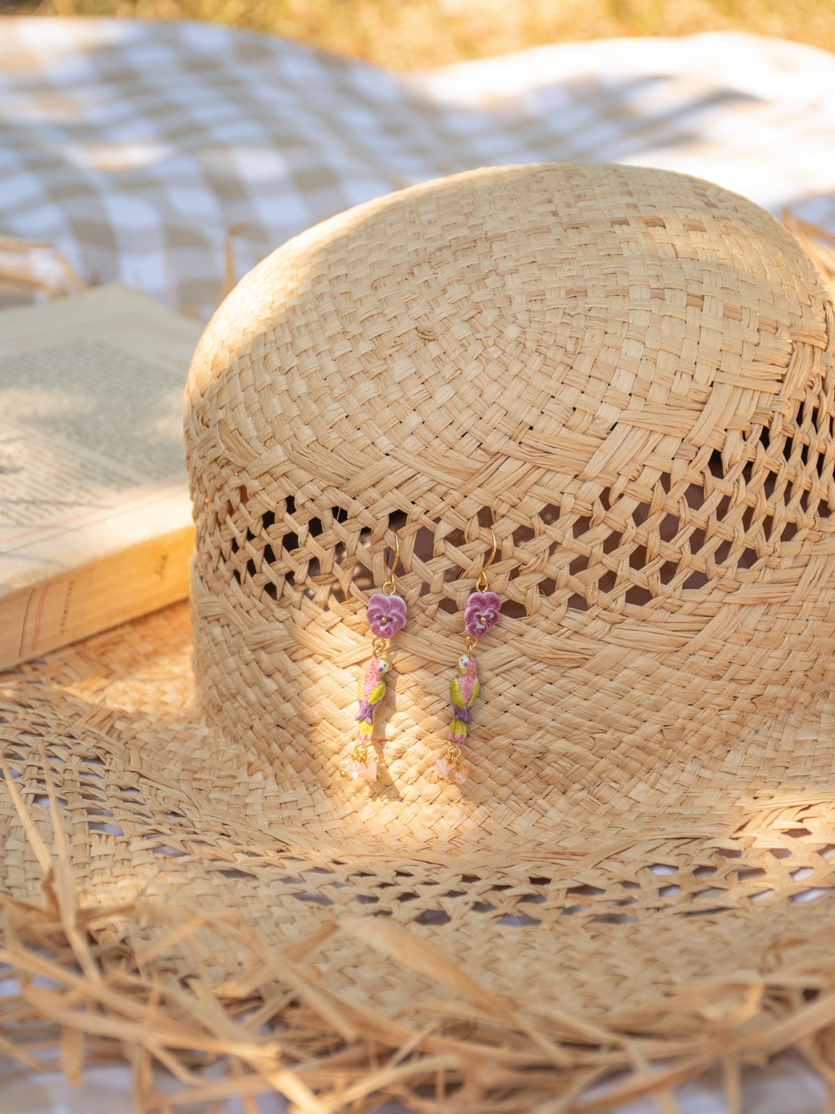 Boucles d'oreilles Mi-figue mi-fleur