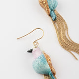 Boucles d'oreilles oiseau à franges